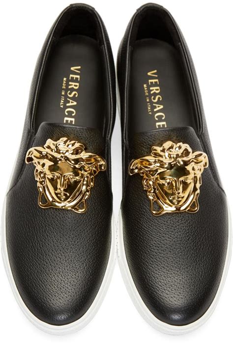 versace sneakers black|versace slip on sneakers.